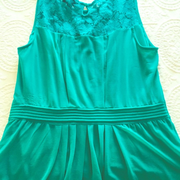 Worthington Lace Tank Green Top PL - Picture 2 of 6